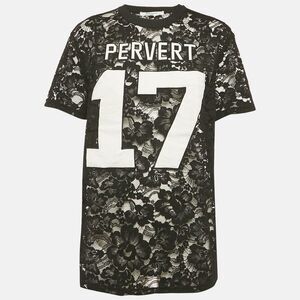 Givenchy Black Sheer Lace Jersey T-Shirt M